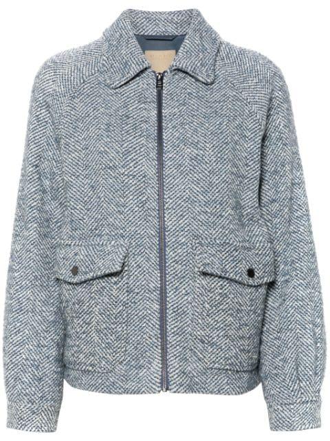 herringbone-pattern jacket by WOOLRICH