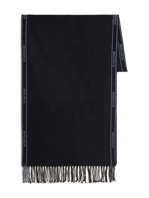 logo-detail fringed scarf by WOOLRICH