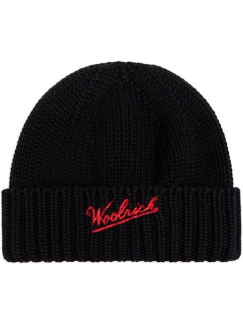 logo-intarsia beanie by WOOLRICH