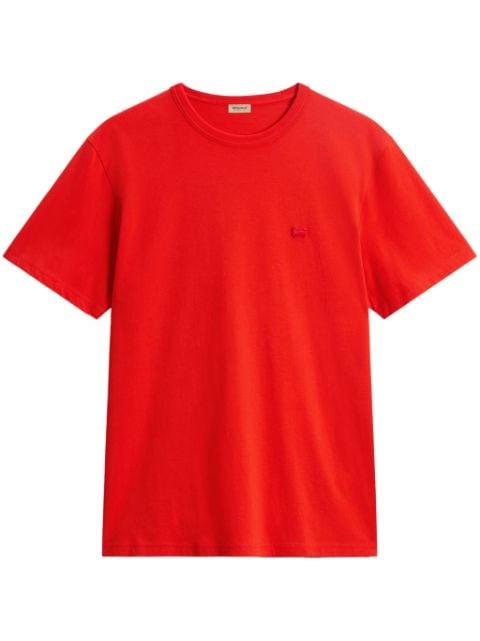 logo-patch organic cotton T-shirt by WOOLRICH
