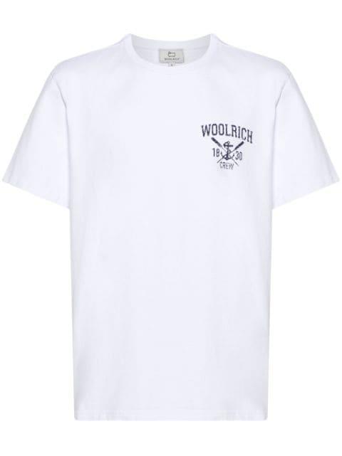 logo-print cotton T-shirt by WOOLRICH