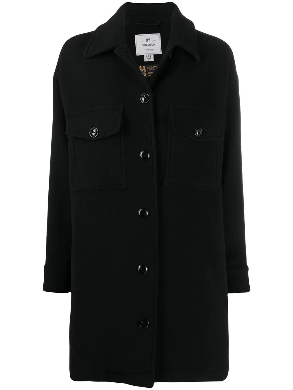 oversize fringe detail coat by WOOLRICH