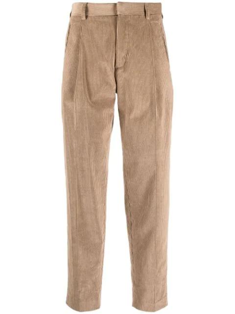 pleat-detail corduroy trousers by WOOLRICH