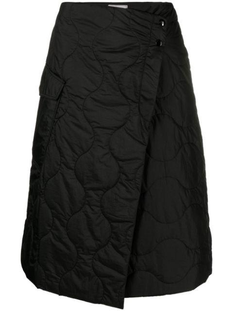 quilted-finish wrap skirt by WOOLRICH