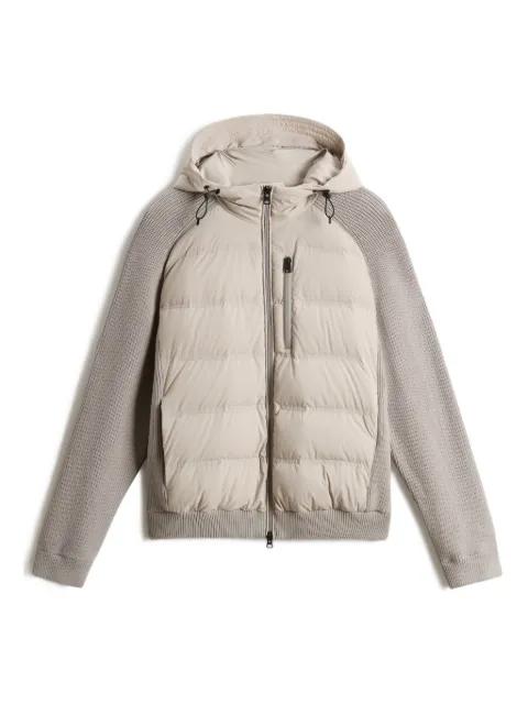 quilted knitted-panel coat by WOOLRICH