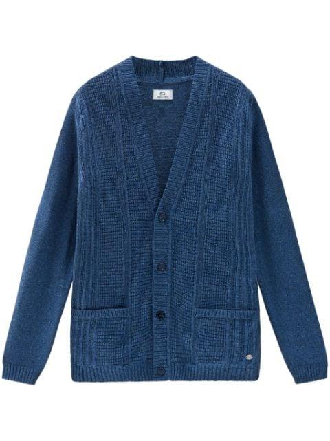 ribbed-knit V-neck cardigan by WOOLRICH