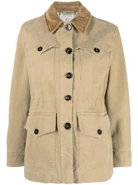 single-breasted twill overshirt by WOOLRICH