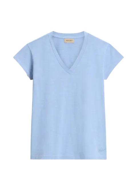 slub-texture V-neck T-shirt by WOOLRICH