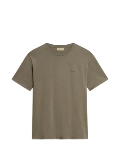 slub-texture logo-print T-shirt by WOOLRICH