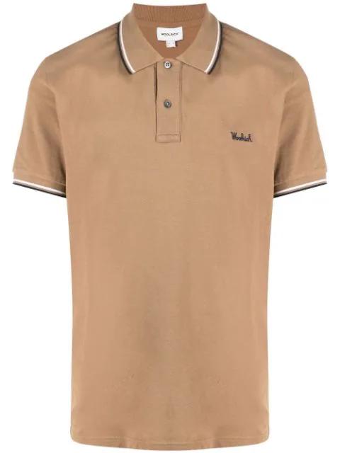 stripe-trim polo shirt by WOOLRICH