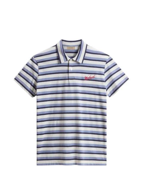striped-pattern logo-embroidered polo shirt by WOOLRICH