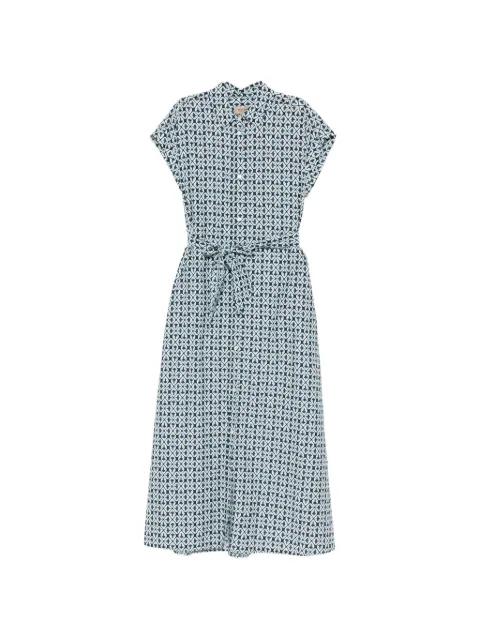 tie-waist patterned midi dress by WOOLRICH