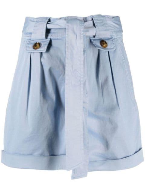 tied-waist cotton shorts by WOOLRICH