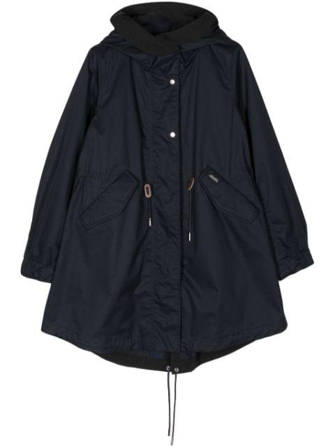 tied-waist hoodied parka coat by WOOLRICH