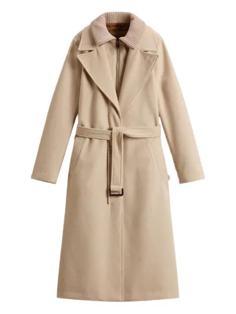 virgin wool single-breasted coat by WOOLRICH