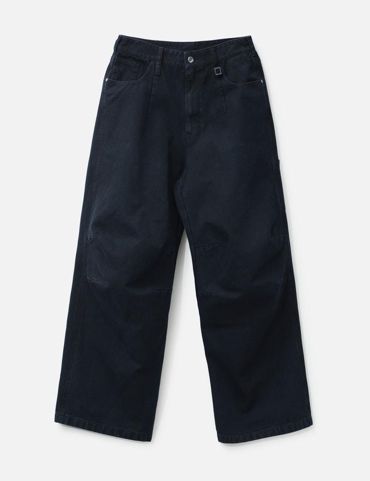 3D Wide Dyed Denim Pants by WOOYOUNGMI