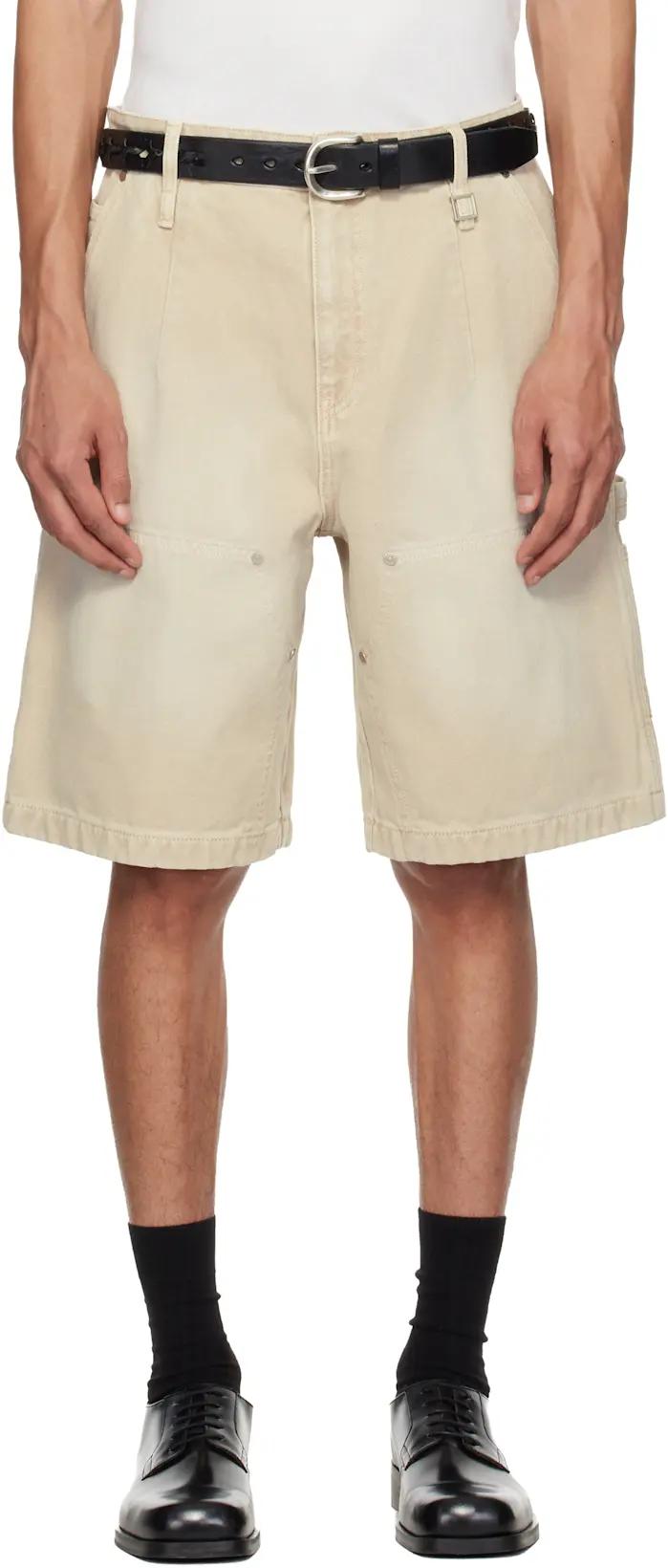 Beige Cotton Shorts by WOOYOUNGMI
