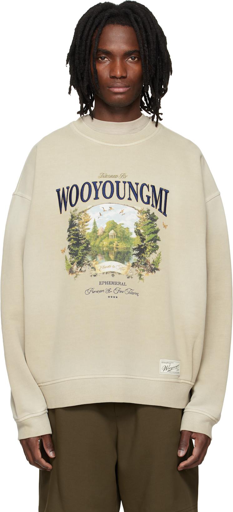 Beige Garden Graphic Sweatshirt by WOOYOUNGMI