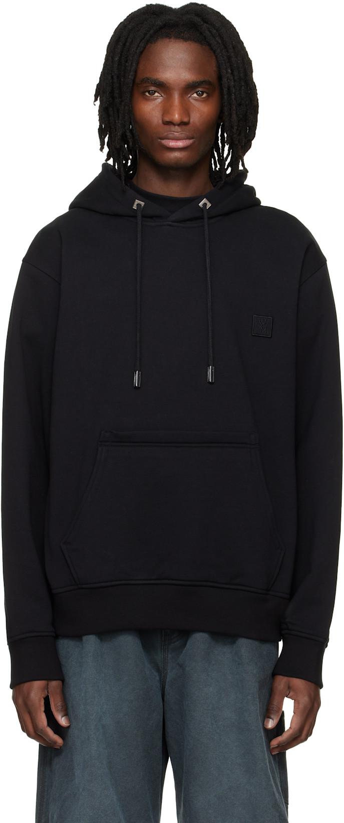 Black Flower Back Logo Hoodie by WOOYOUNGMI