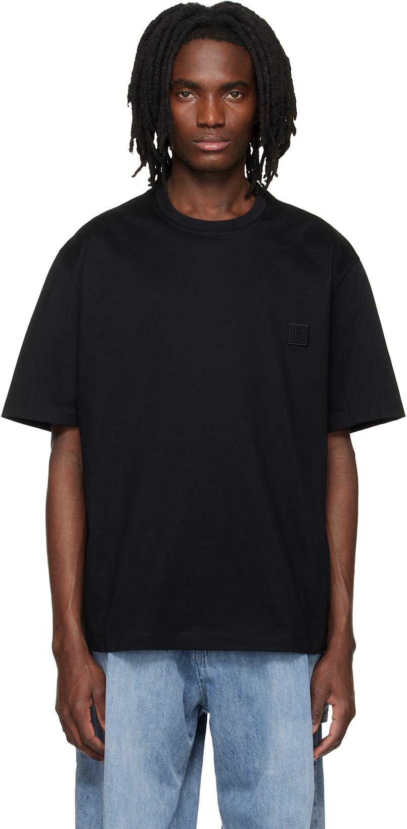 Black Flower Back Logo T-shirt by WOOYOUNGMI