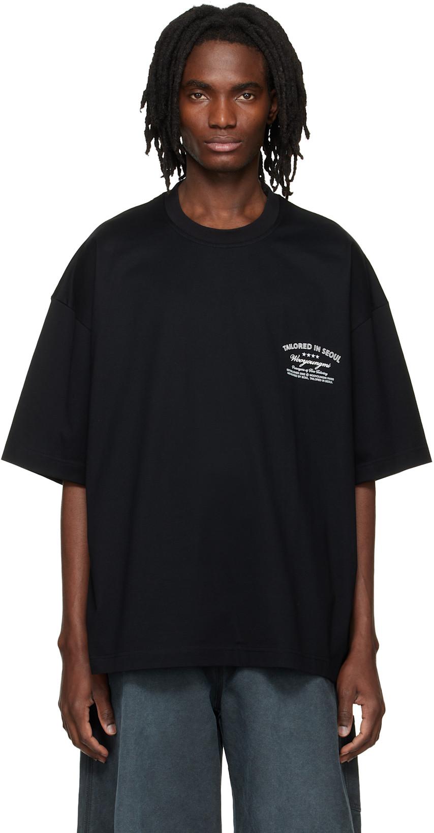 Black Lettering Graphic T-shirt by WOOYOUNGMI