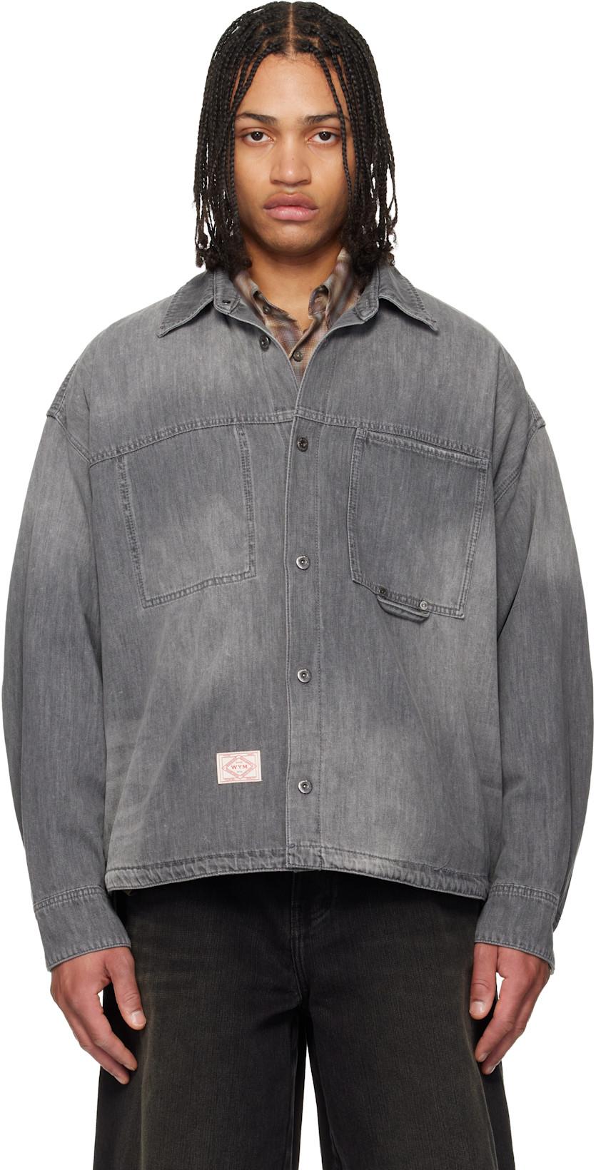 Black Lightweight Denim Shirt by WOOYOUNGMI
