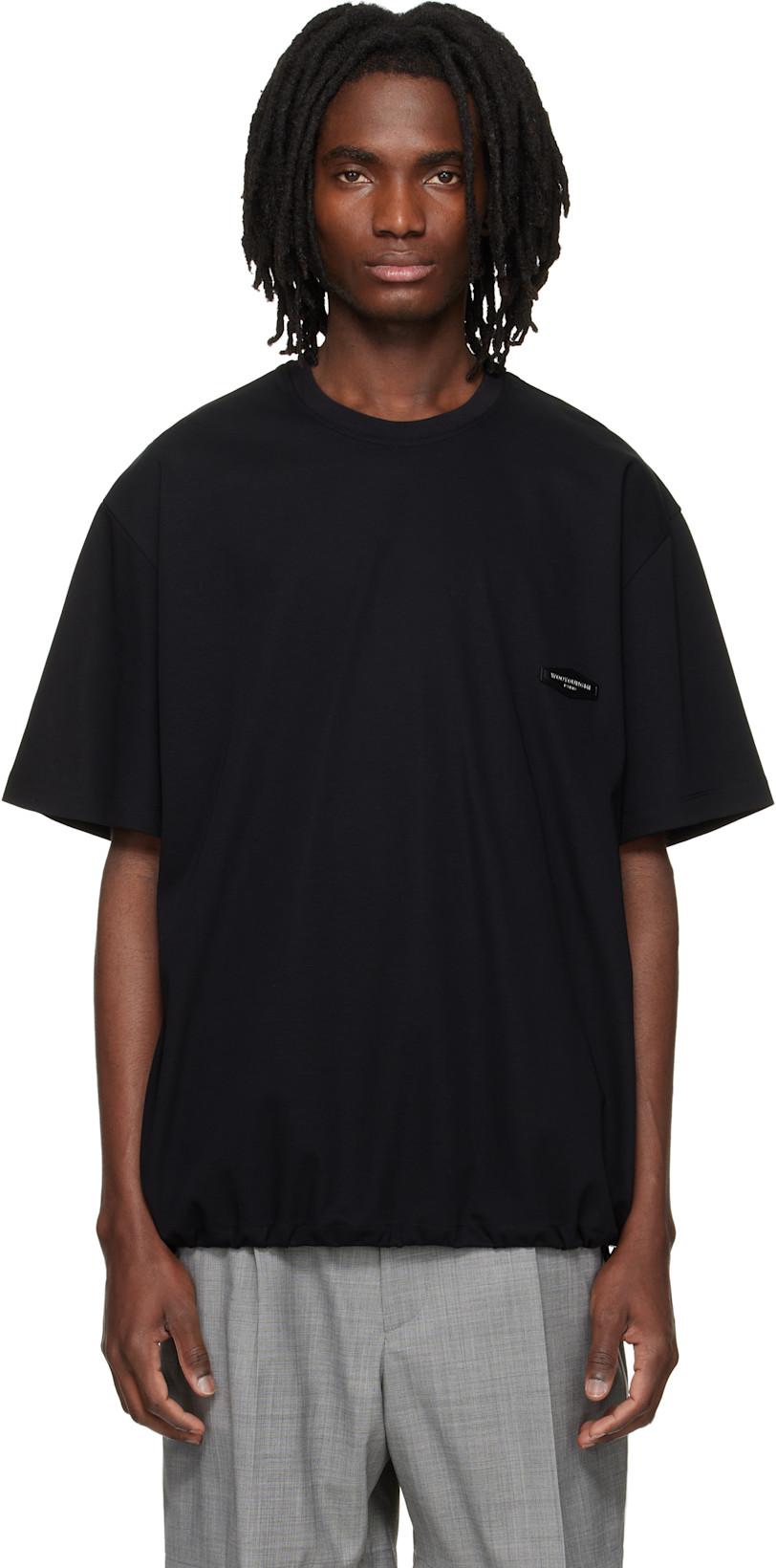 Black String T-shirt by WOOYOUNGMI