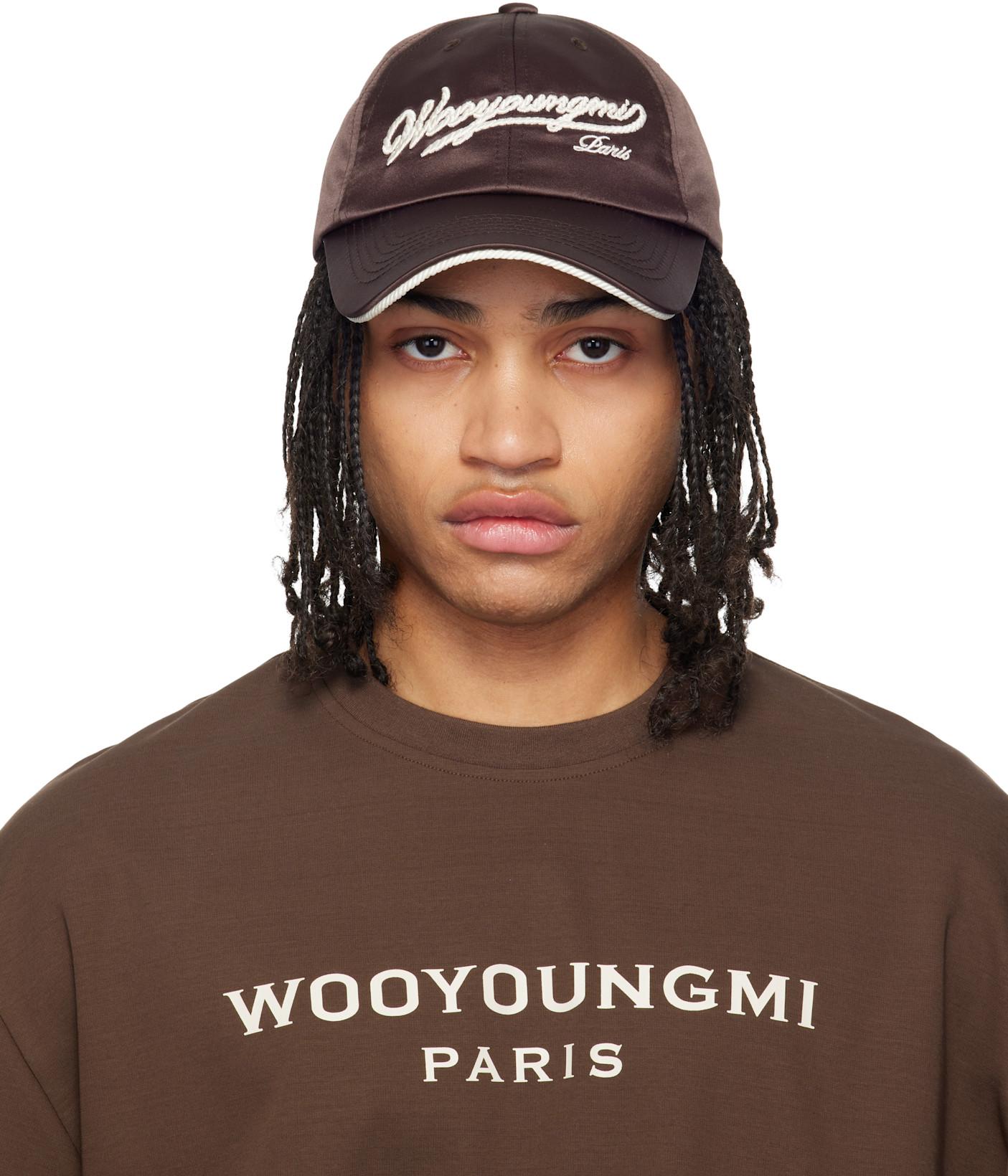 Brown Rope Embroidered Ball Cap by WOOYOUNGMI