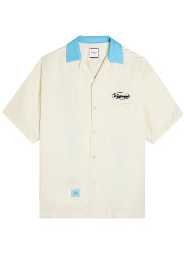 Embroidered satin shirt by WOOYOUNGMI