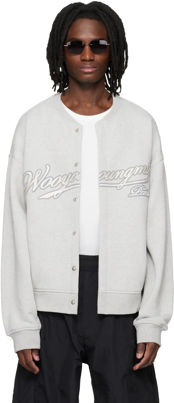Gray Cardigan Sweatshirt by WOOYOUNGMI