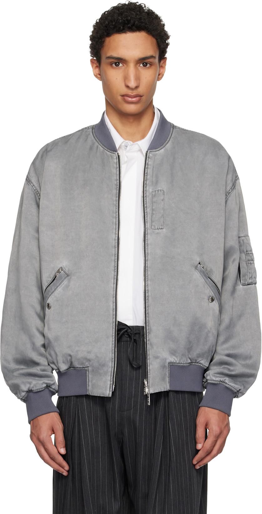 Gray Faded Reversible Bomber Jacket by WOOYOUNGMI