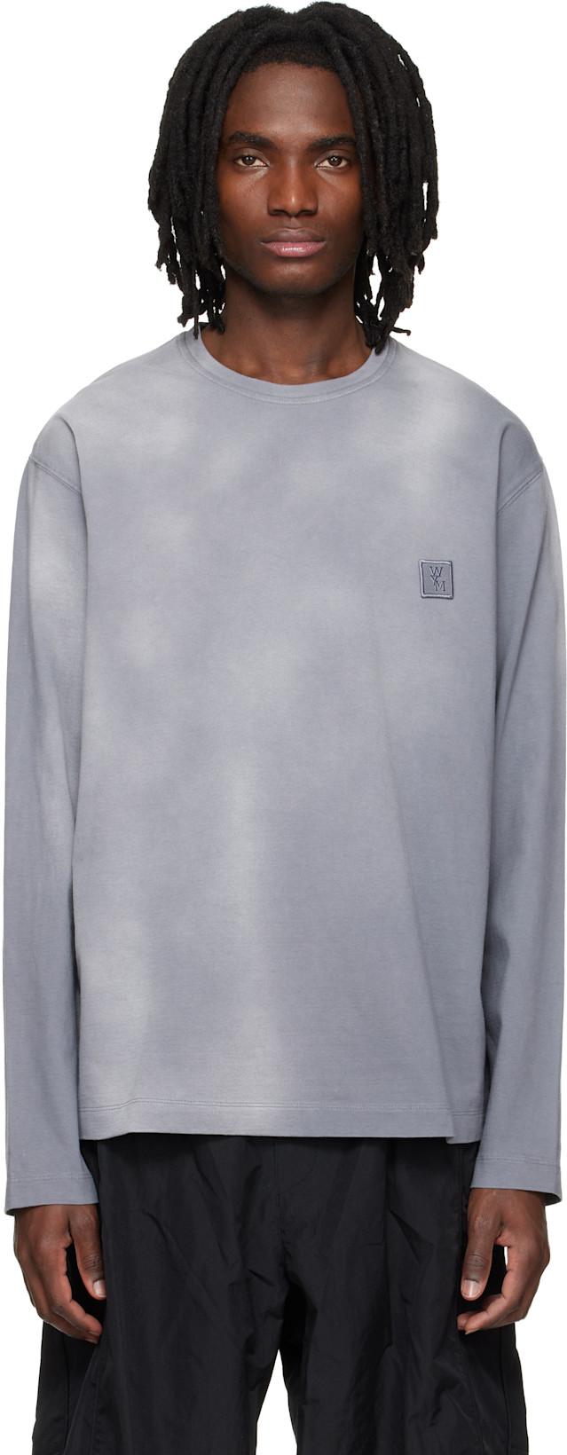 Gray Long-Sleeve Dyed Back Logo T-shirt by WOOYOUNGMI