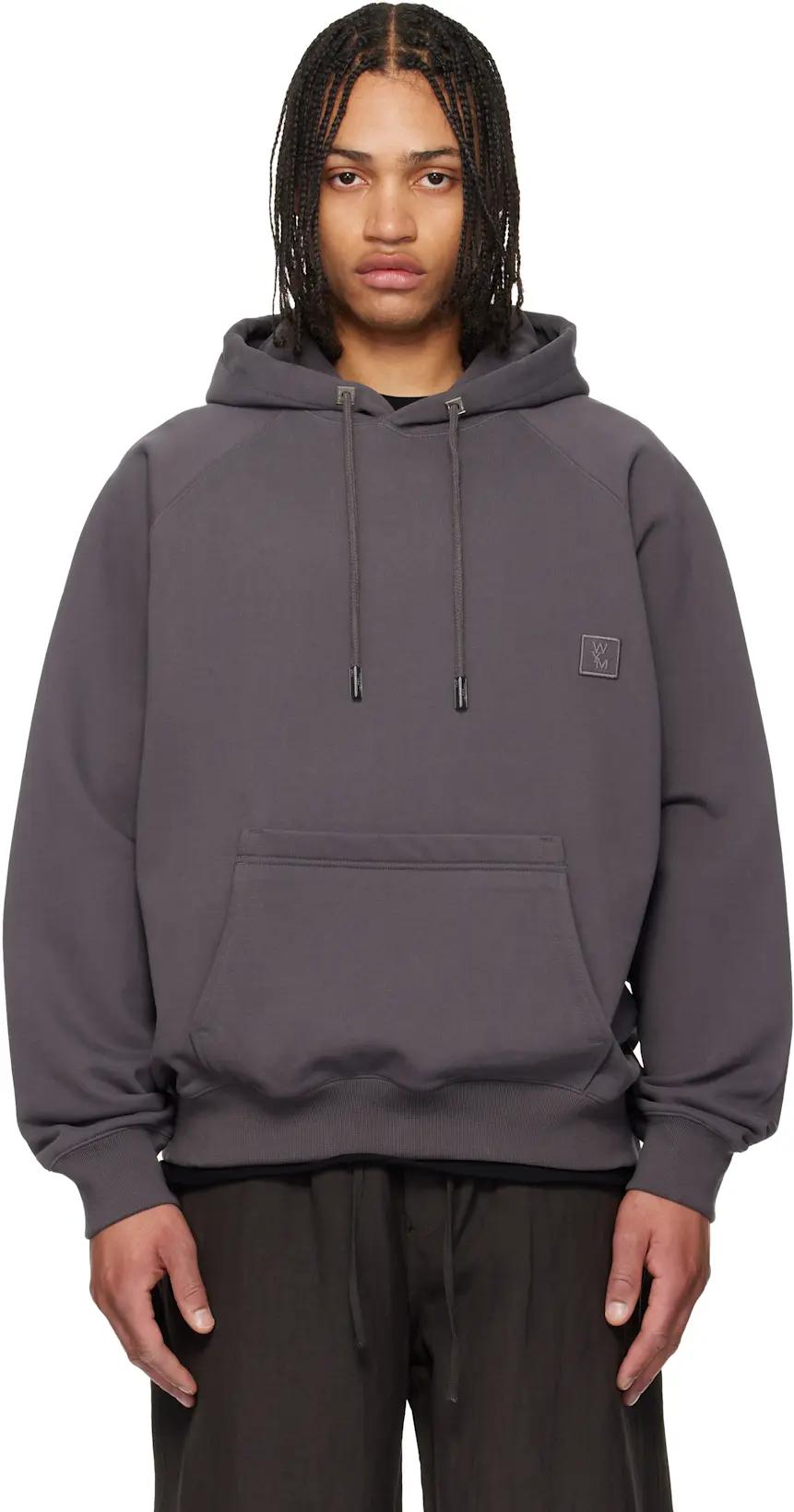 Gray New Back Logo Hoodie by WOOYOUNGMI