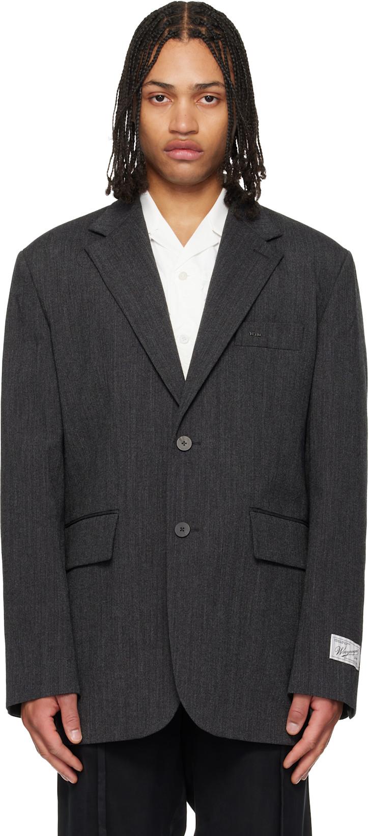 Gray Oxford Single Blazer by WOOYOUNGMI