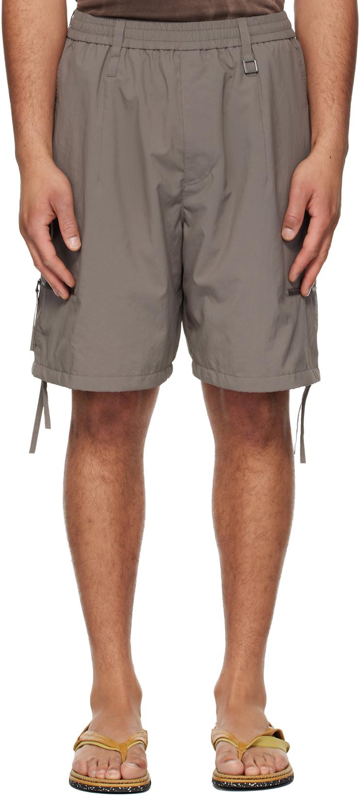 Gray Zip Detail Utility Shorts by WOOYOUNGMI