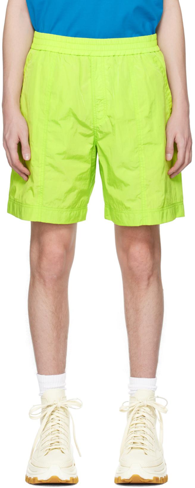 Green Paneled Shorts by WOOYOUNGMI