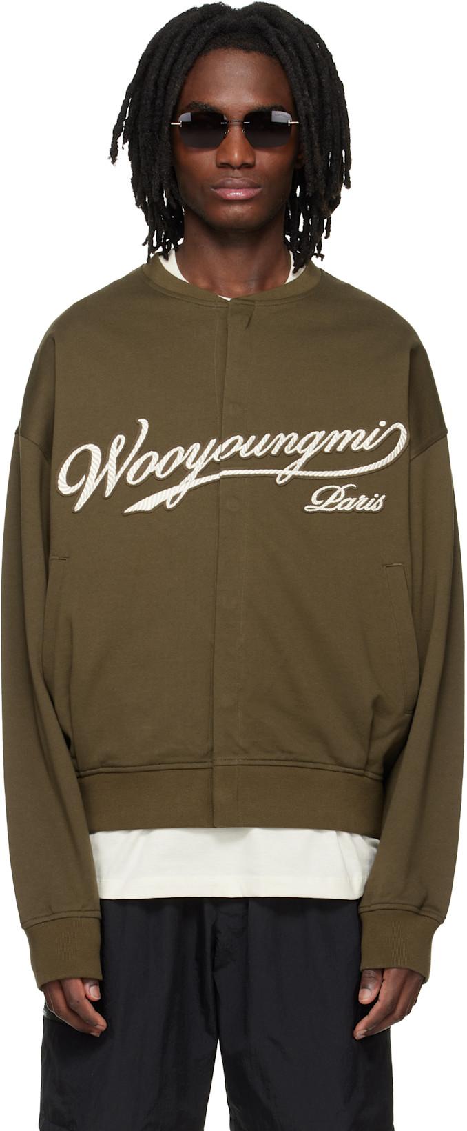 Khaki Cardigan Sweatshirt by WOOYOUNGMI