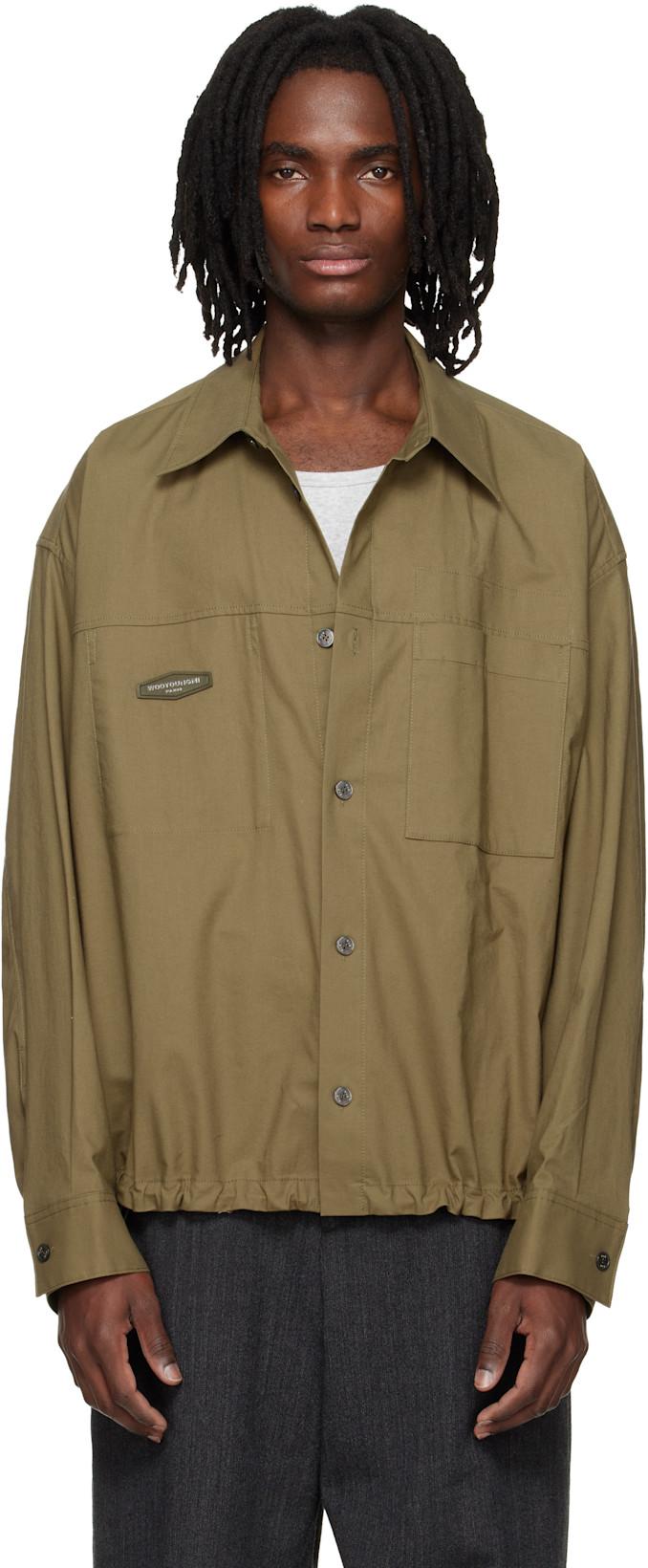 Khaki Cotton Patch Shirt by WOOYOUNGMI