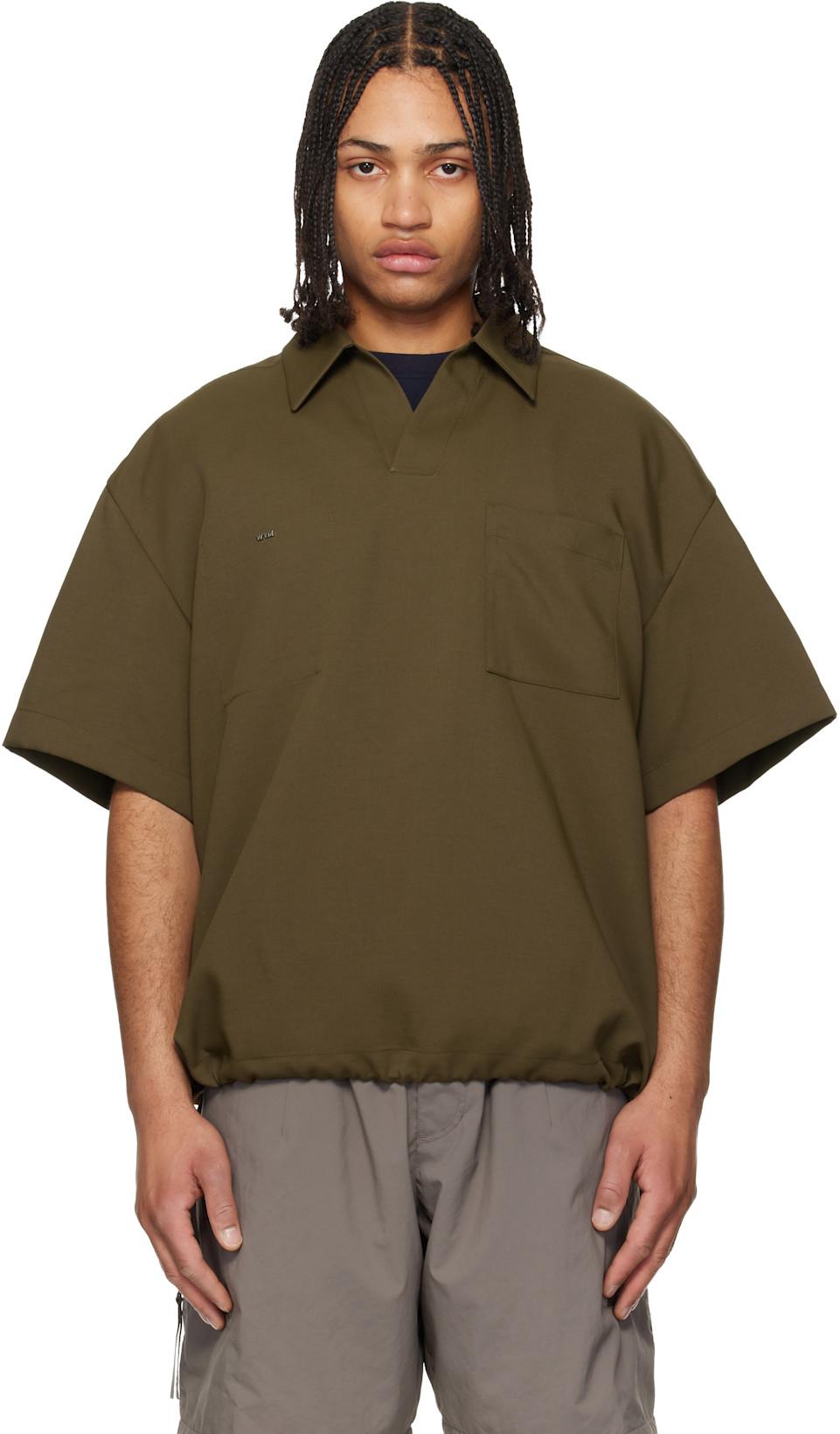 Khaki Twill Patch Pocket Polo by WOOYOUNGMI