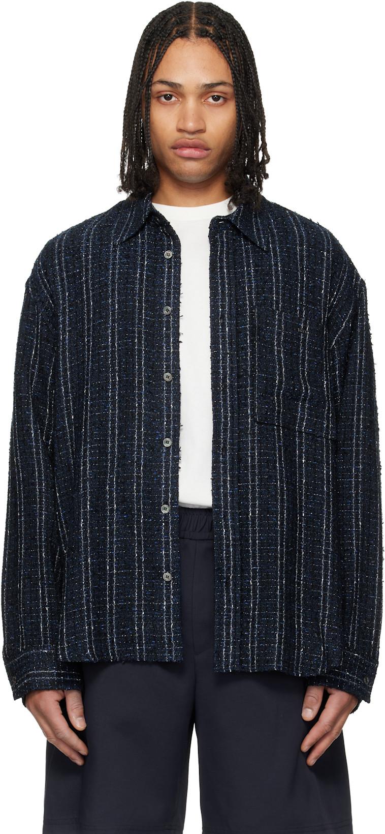 Navy Tweed Shirt by WOOYOUNGMI