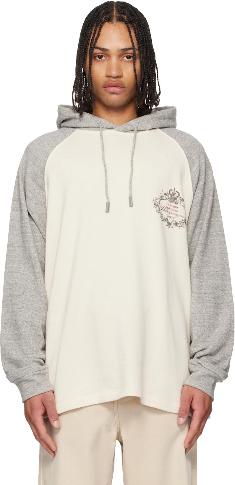 Off-White & Gray Crown Graphic Hoodie by WOOYOUNGMI
