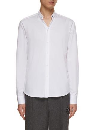 Stand Collar Cotton Dress Shirt by WOOYOUNGMI