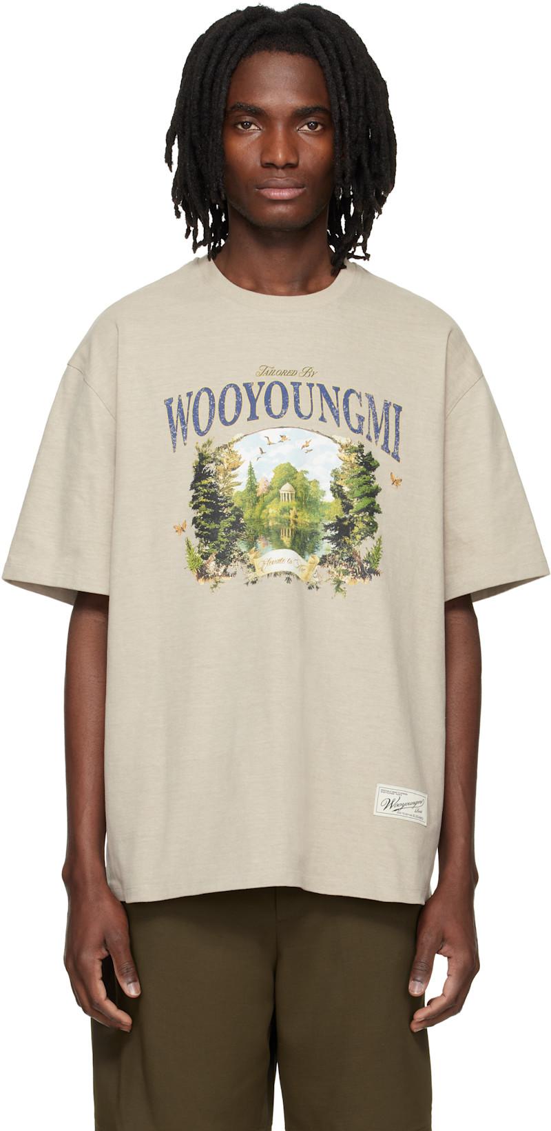 Taupe Graphic T-shirt by WOOYOUNGMI