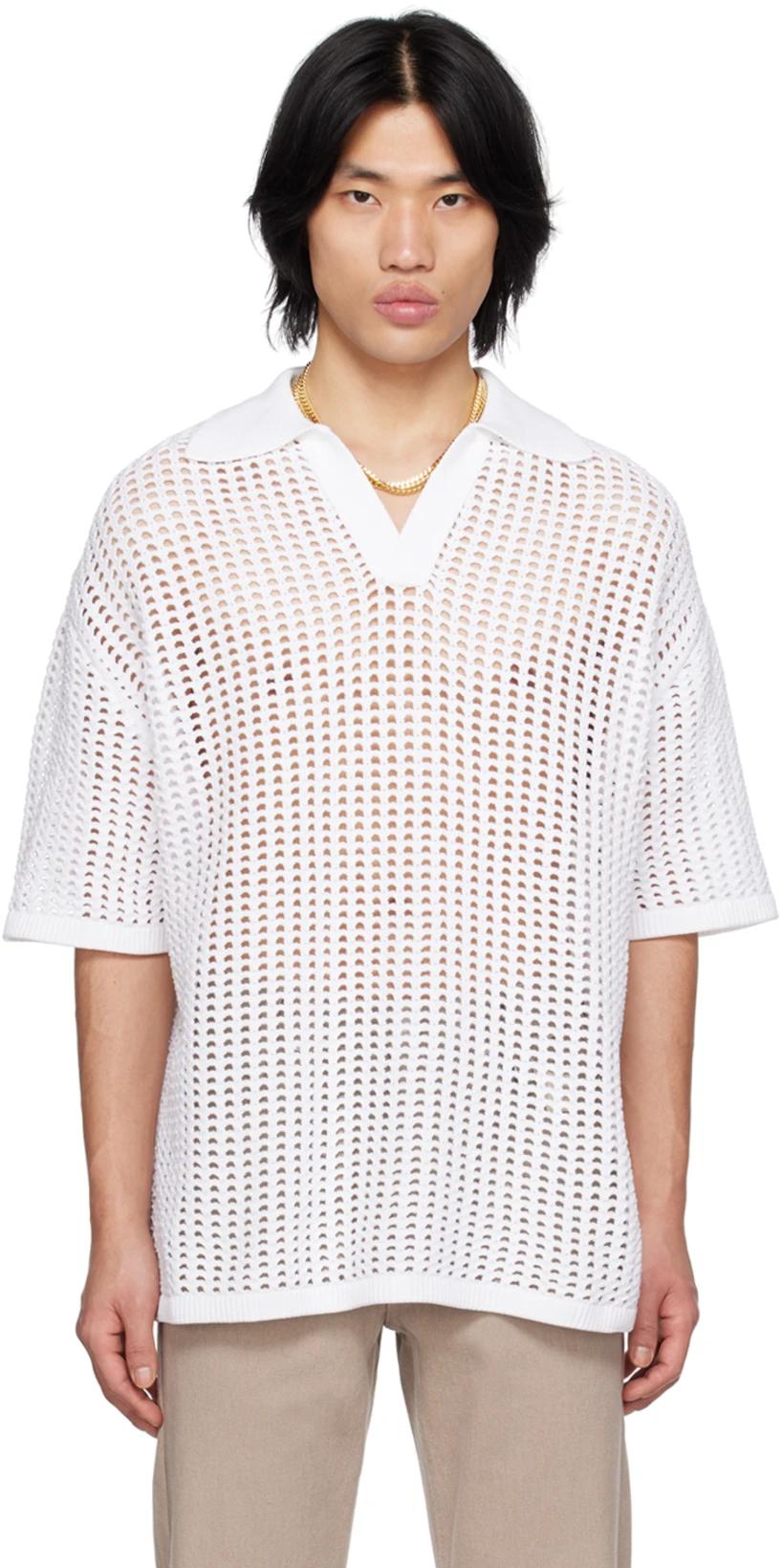 White Dropped Shoulder Polo by WOOYOUNGMI