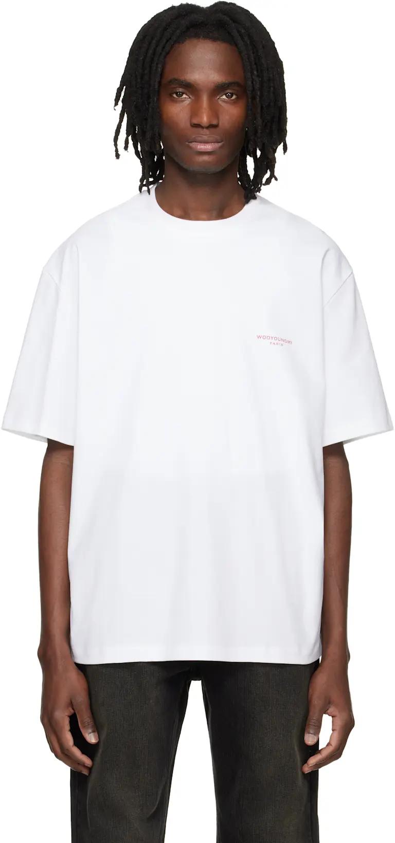 White Tuft Embroidered Back Logo T-shirt by WOOYOUNGMI