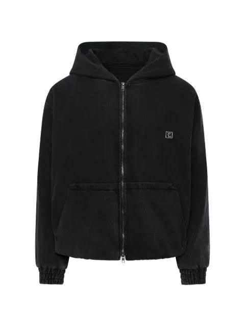 dyed denim hoodie by WOOYOUNGMI