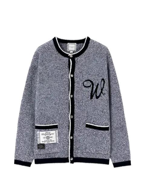 logo-embroidered buttoned cardigan by WOOYOUNGMI
