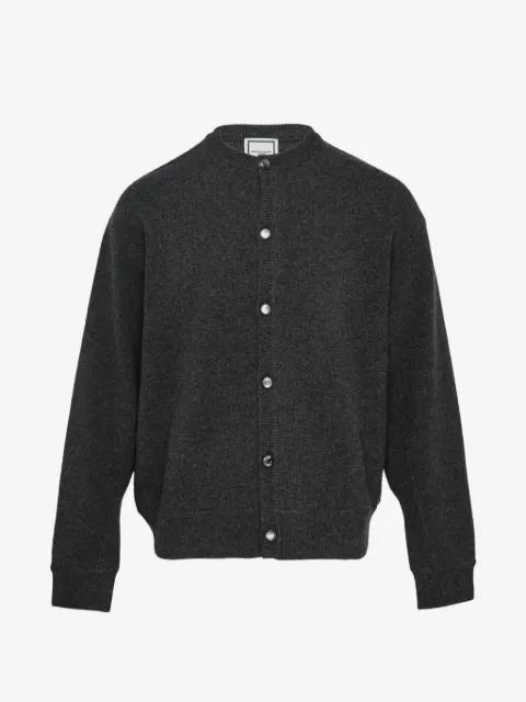logo-plaque button-up cardigan by WOOYOUNGMI