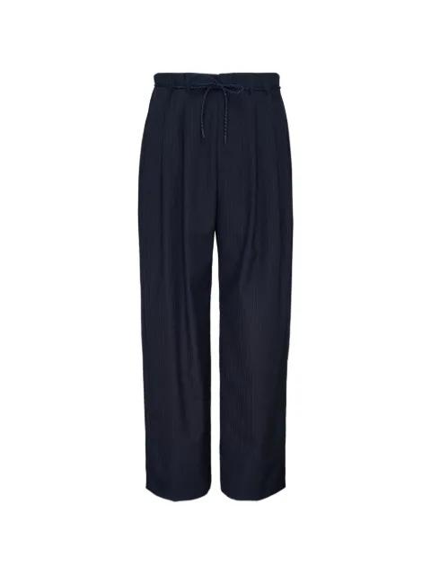 pinstripe rope-belt trousers by WOOYOUNGMI