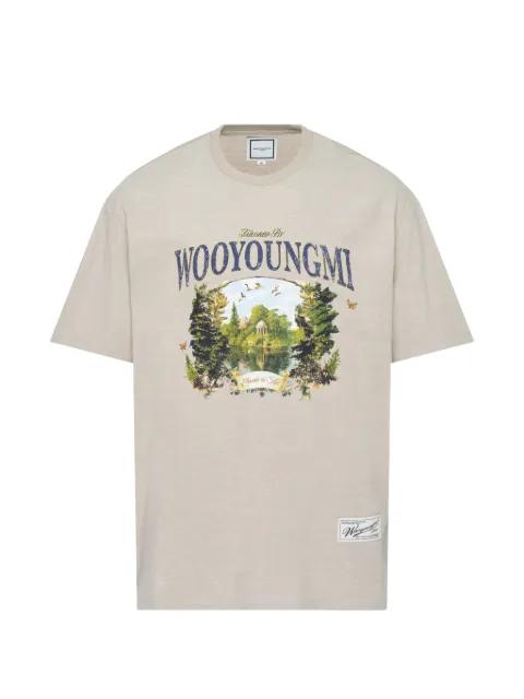 scenic-print T-shirt by WOOYOUNGMI